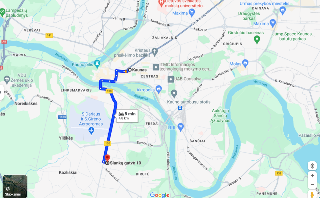 Namo dalis su nuosavu žemės plotu Aleksote